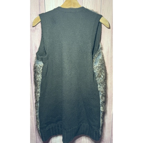 Ariat Womens Brown Faux Fur Sleeveless Open Front Long Vest Size Large‎ Cowgirl - Picture 4 of 6